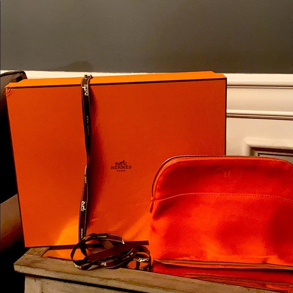 Hermes Cosmetic Bag with Box & Ribbon NWOT